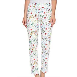 Krazy Larry Paint Splatter Ankle Pants Womens Size 8 Pull On Stretch